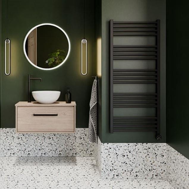 Crosswater Ladder Rails Crosswater MPRO Designer Vertical Towel Radiator in Matt Black