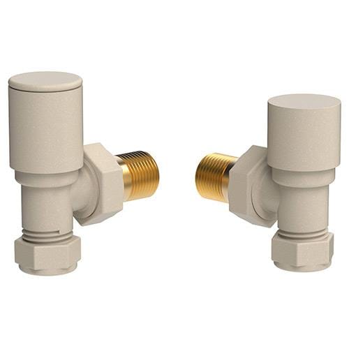 Vogue Radiator Valves Vogue Arne Round Manual Angled Valves - Cappuccino - VL003 15MMAP-ZCA