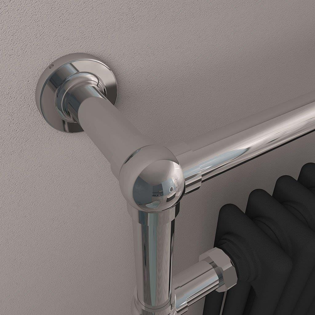 Eastbrook Insert Radiators Eastbrook Avon Straight Vertical Traditional Radiator in Chrome/Matt Black