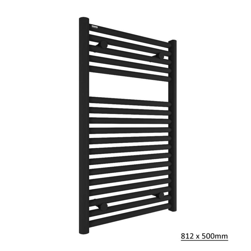 Tissino Ladder Rails Tissino Hugo2 Designer Towel Radiator in Matt Black 812 x 500 / Central Heating