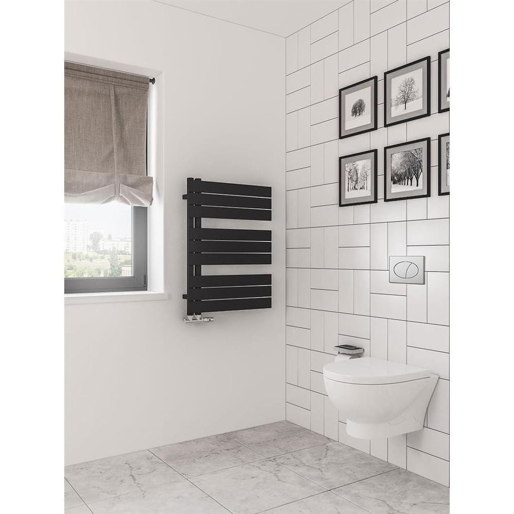 Eastbrook Designer Towel Radiator Eastbrook Helmsley Straight Vertical Designer Towel Rail in Matt Black 800 x 600 / Central Heating