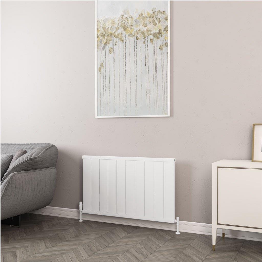 Eastbrook Panel Radiator Eastbrook Kingswood Slimline Horizontal Aluminium Radiator 600 x 1010mm / Matt White