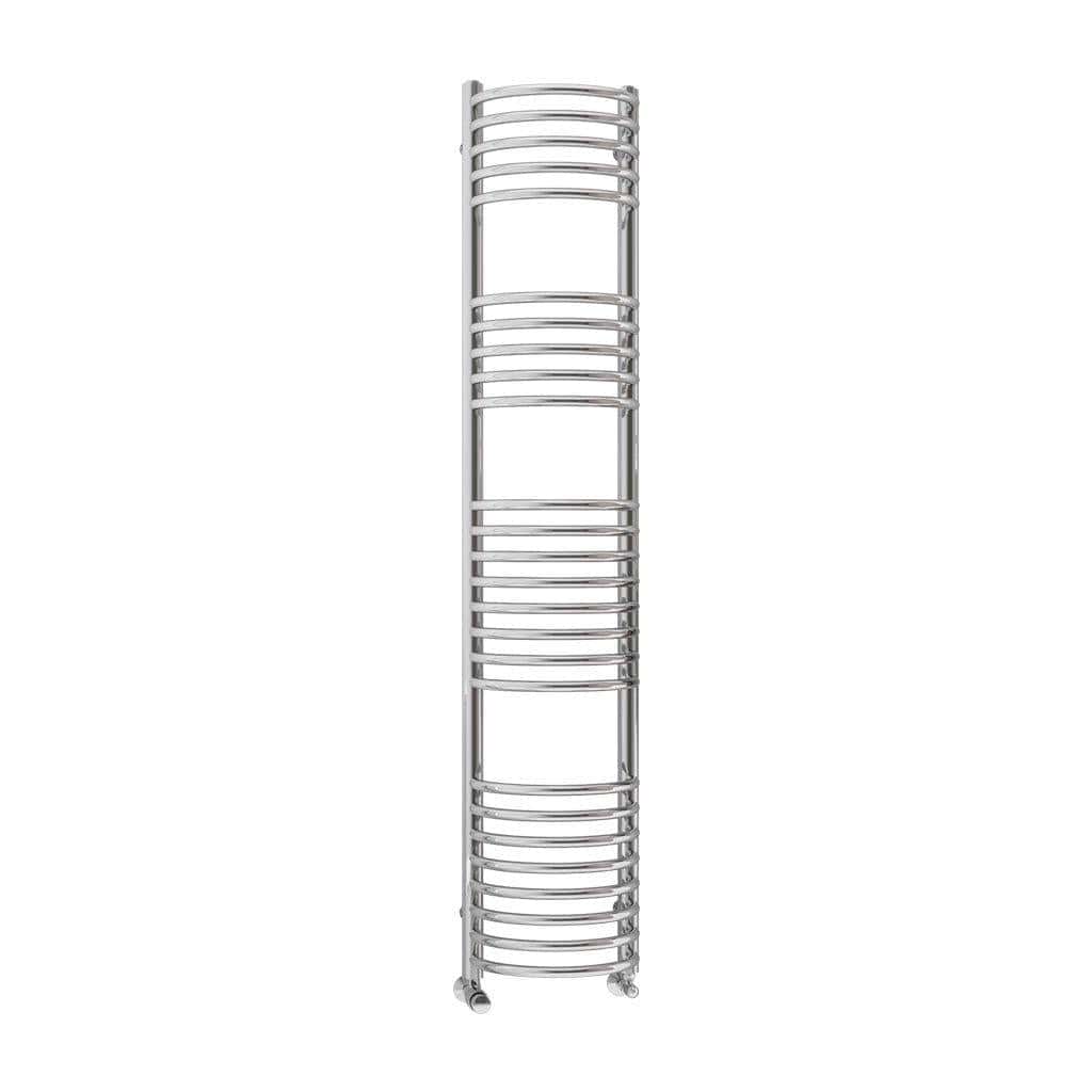 Eastbrook Designer Towel Radiators Eastbrook Mezzo Tondo Curved Vertical Heated Towel Rail - 1600mm x 320mm - Chrome - Central Heating - 41.0248