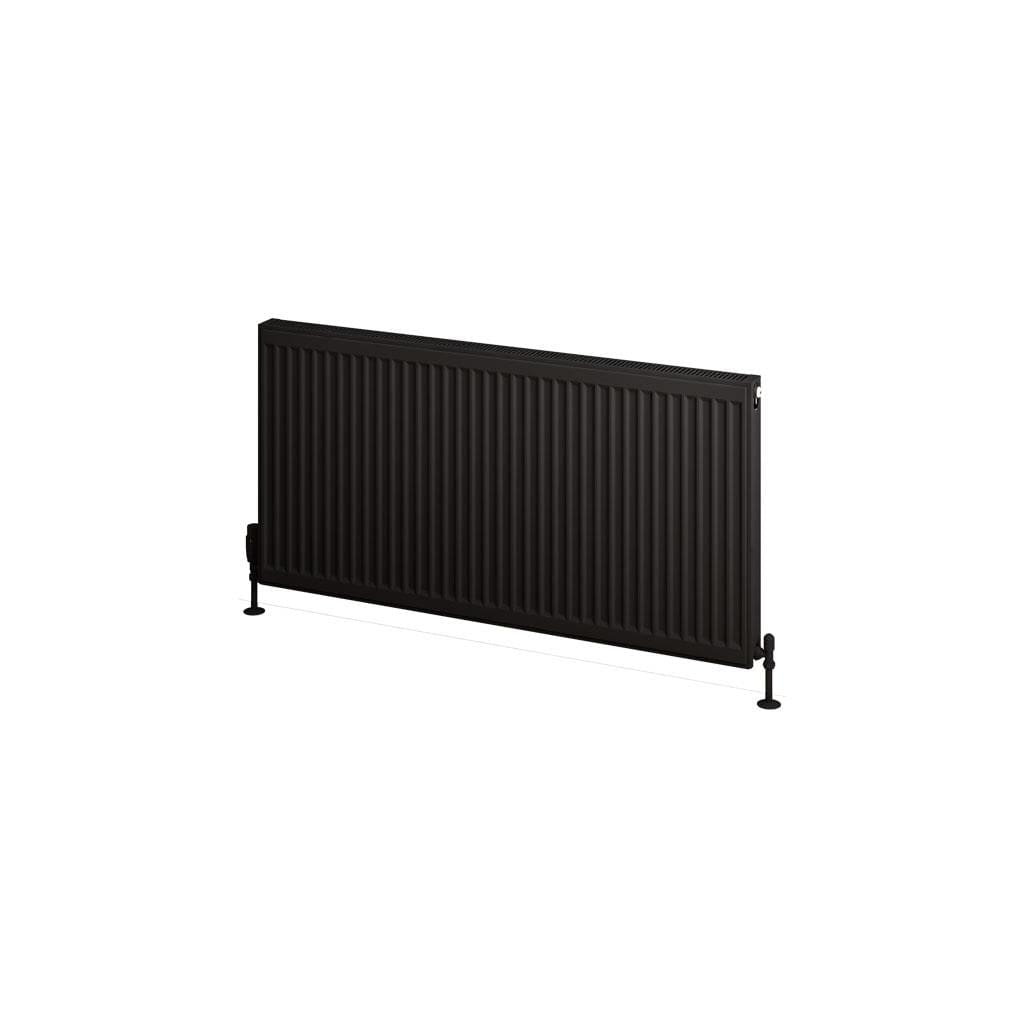 Aquarius Bathrooms Type 11 Aquarius Type 11 Compact Panel Radiator In Matt Black