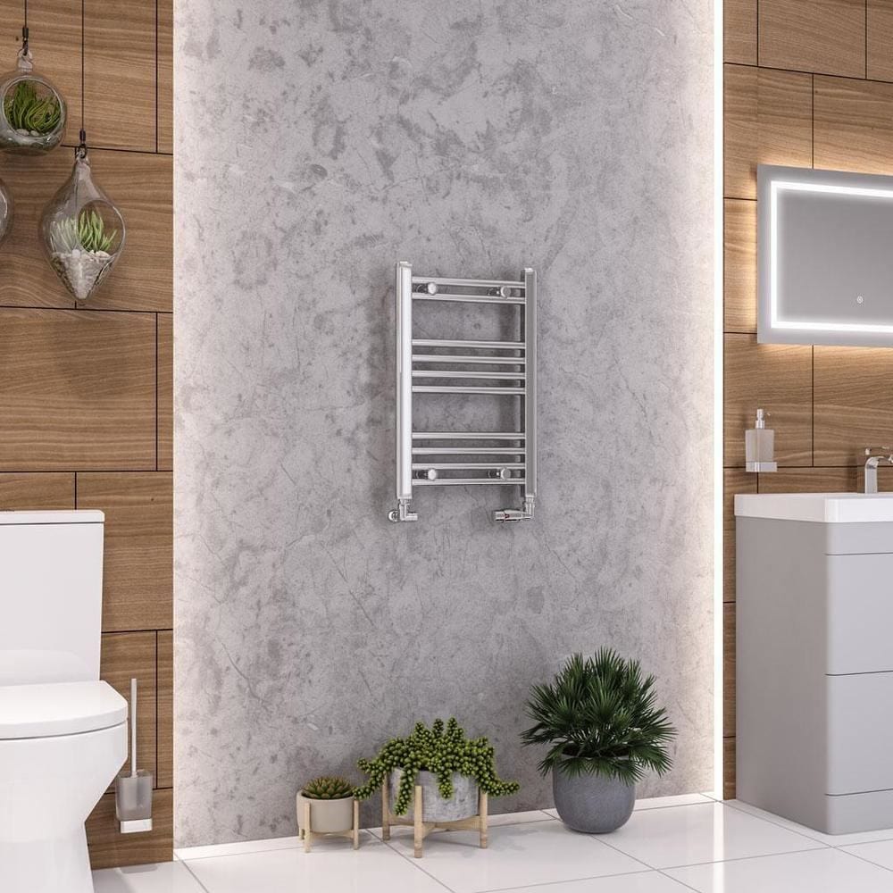 Eastbrook Ladder Rail Eastbrook Wendover Straight Heated Towel Rail in Chrome 600 x 400mm / Central Heating