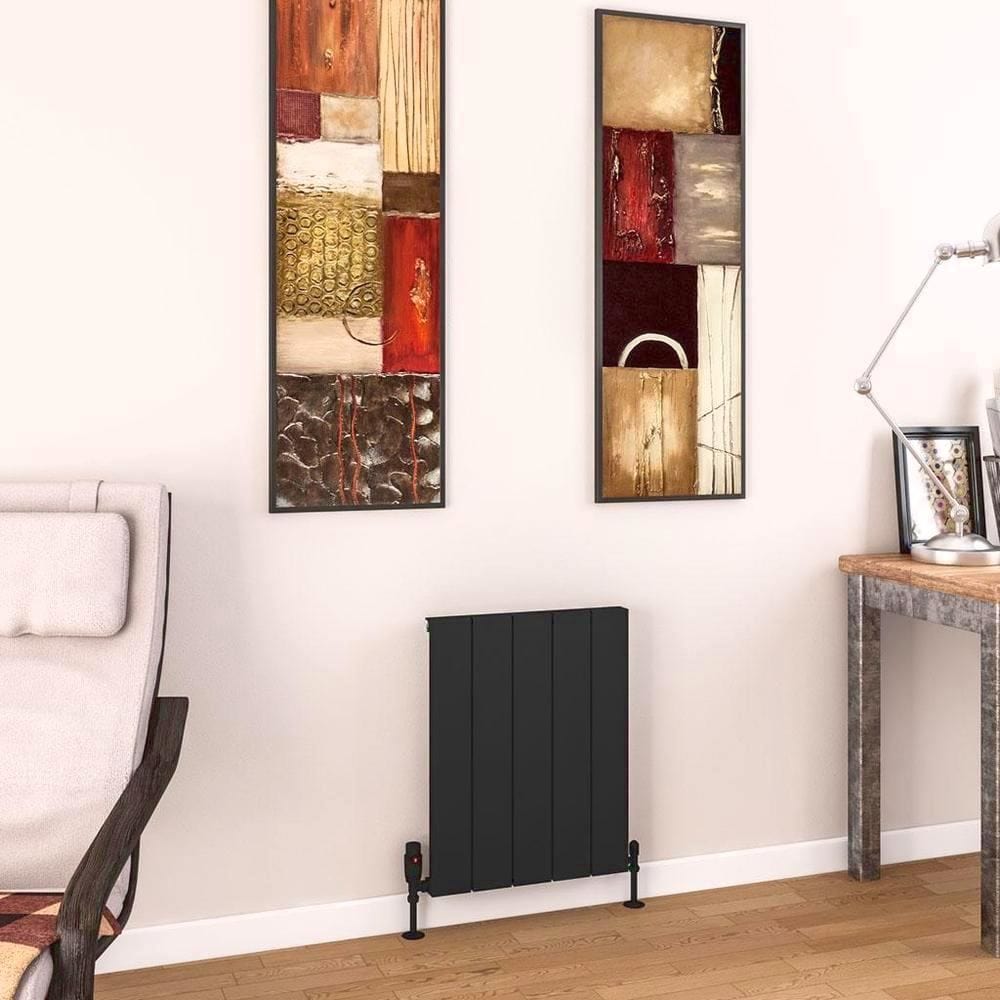 Eastbrook Panel Radiators Eastbrook Charlton Horizontal Designer Radiator in Matt Black 600 x 470 / Electric Only