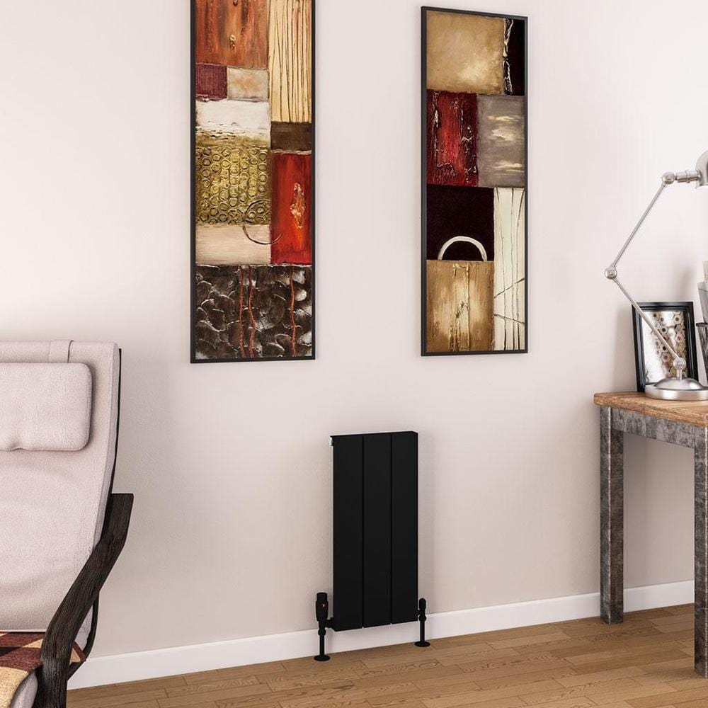 Eastbrook Charlton Vertical Designer Radiator in Matt Black