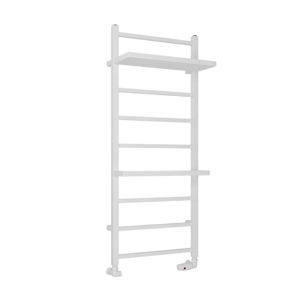 Eastbrook Designer Towel Radiator Eastbrook Launton Straight Vertical Heated Towel Rail in Matt White 1200 x 500 / Central Heating