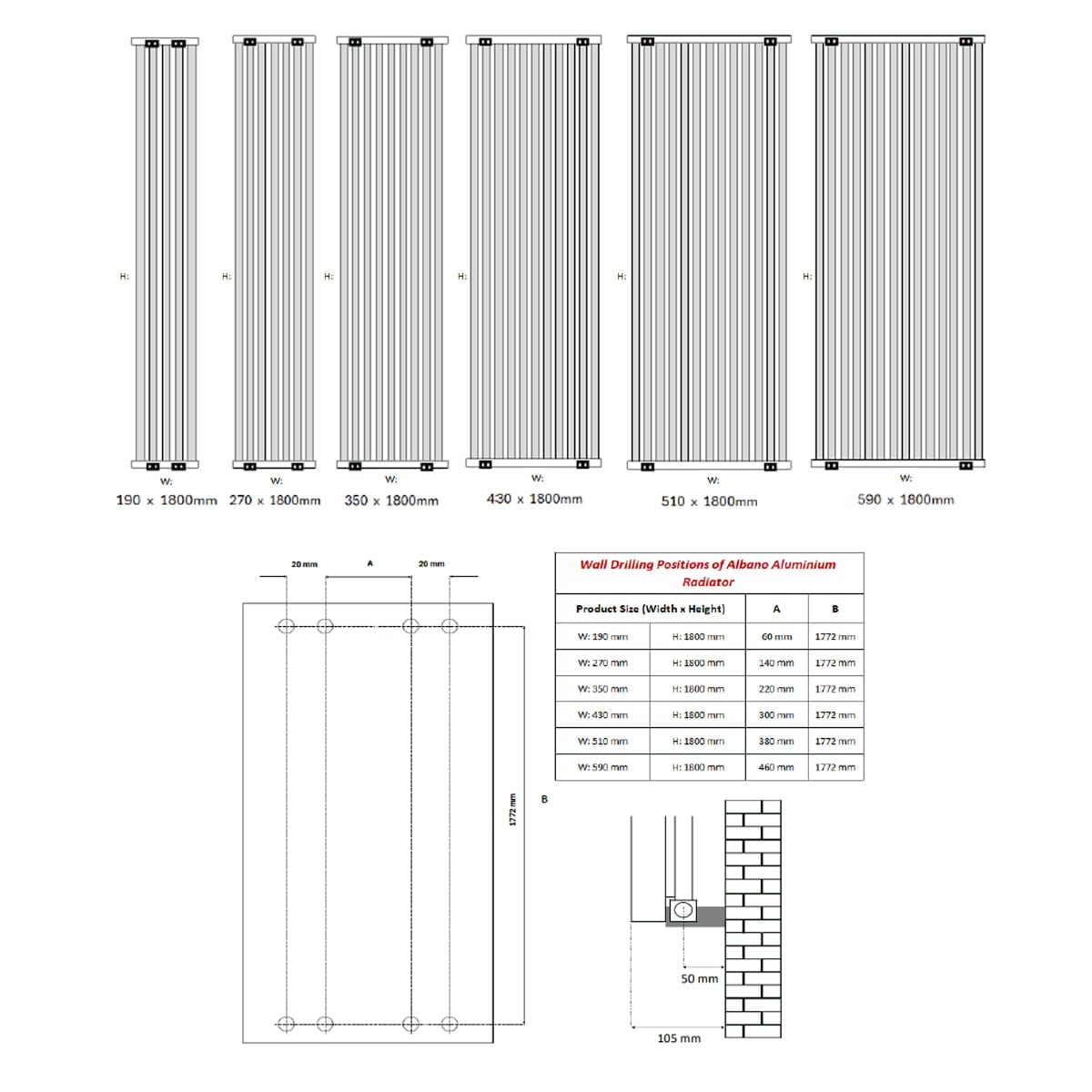 Reina Panel Radiator Reina Albano Central Heating Vertical Designer Radiator
