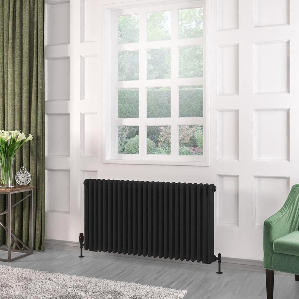 Eastbrook Rivassa Traditional 3 Column Radiator in Matt Black