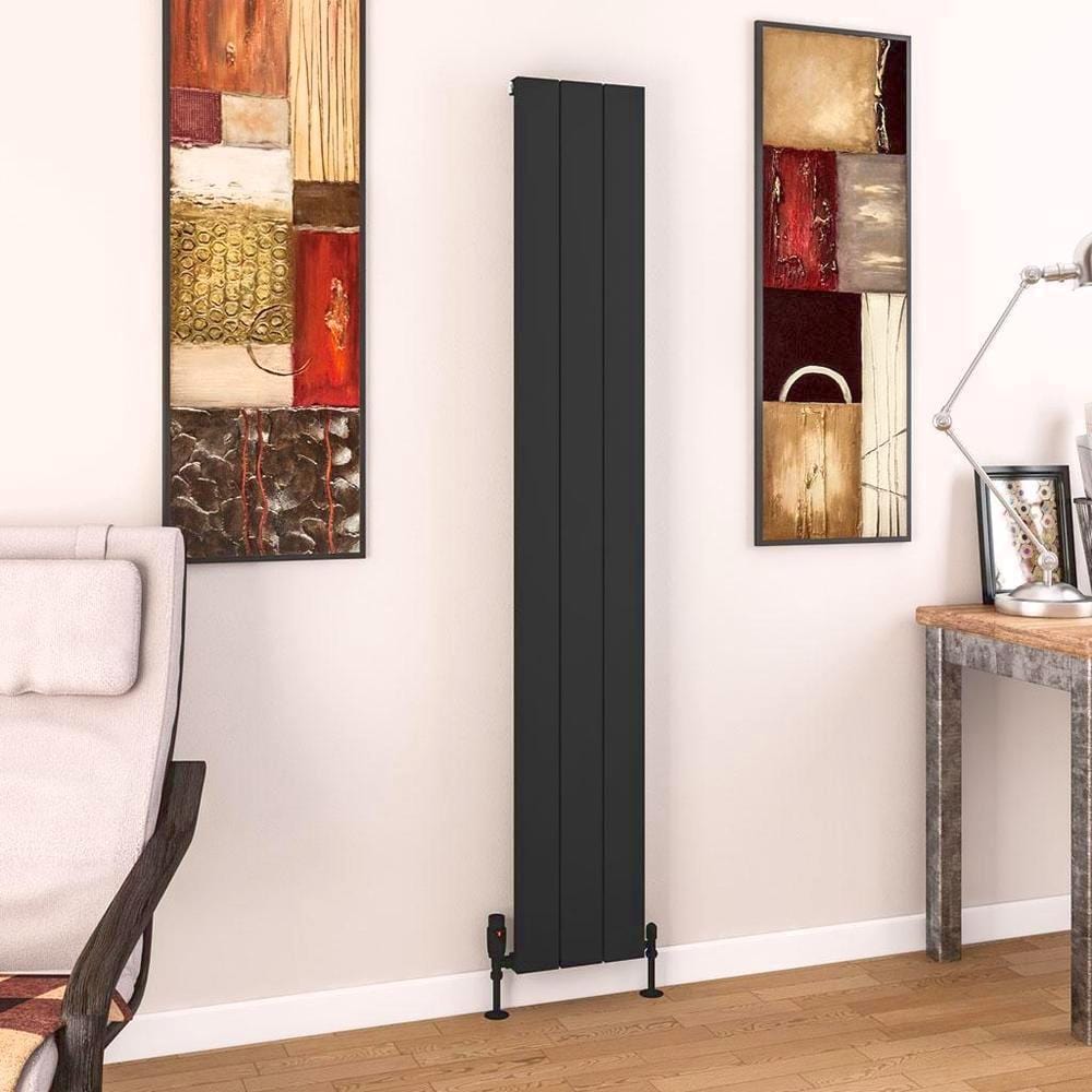 Eastbrook Charlton Vertical Designer Radiator in Matt Black