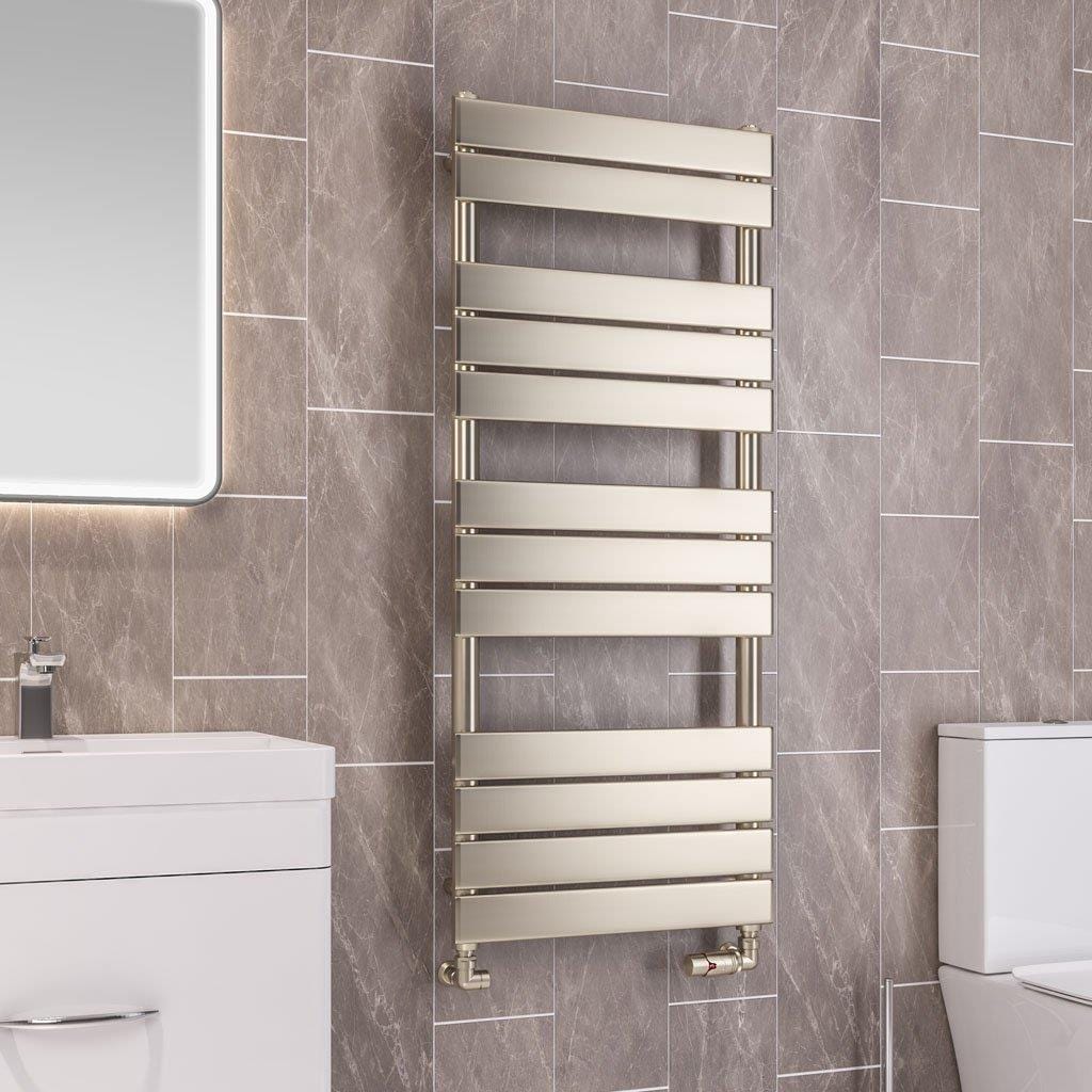 Eastbrook Designer Towel Radiators Eastbrook Staverton Tube On Tube Straight Radiator in Brushed Brass