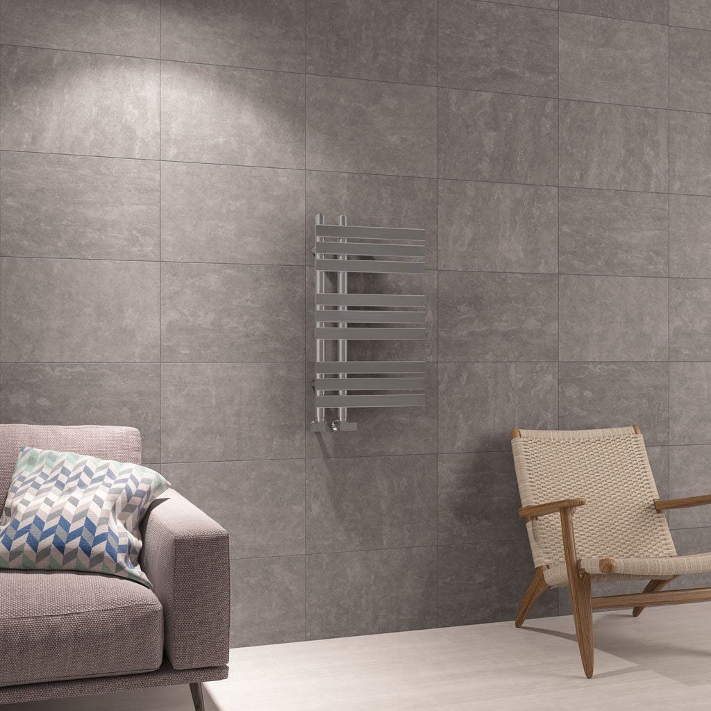 Eastbrook Designer Towel Radiators Eastbrook Leonardo Straight Vertical Heated Towel Rail in Chrome 688 x 500mm / Central Heating