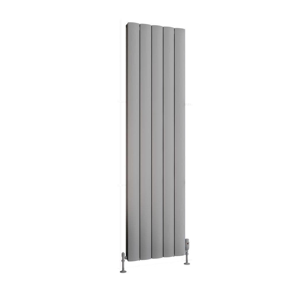 Eastbrook Panel Radiator Eastbrook Guardia Straight Vertical Aluminium Radiator in Matt Grey