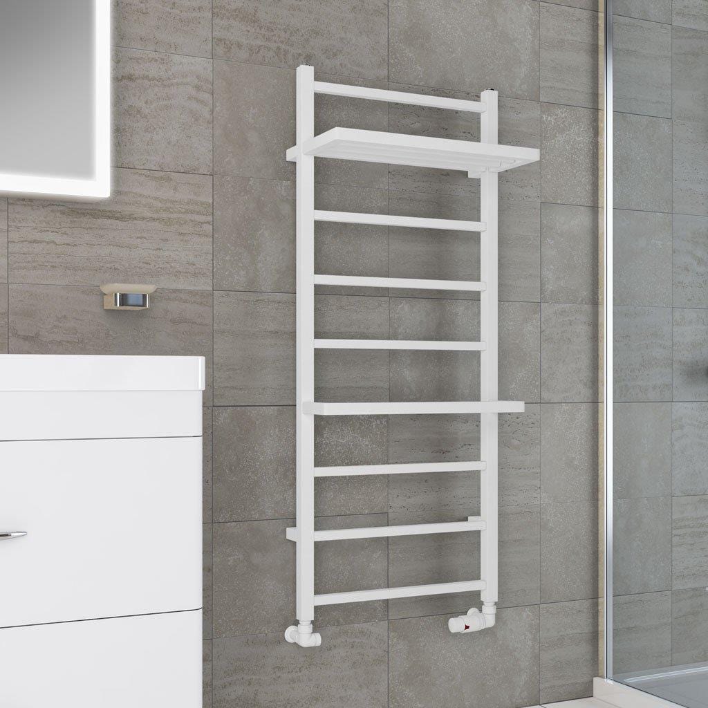 Eastbrook Designer Towel Radiator Eastbrook Launton Straight Vertical Heated Towel Rail in Matt White