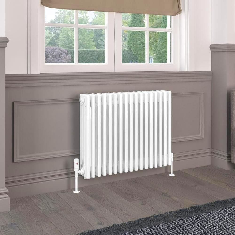 Eastbrook Column Radiator Eastbrook Rivassa Traditional 4 Column Radiator in Gloss White 600 x 785 / Electric Only