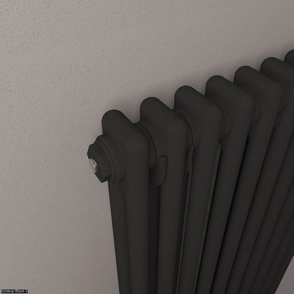 Eastbrook Column Radiator Eastbrook Rivassa Traditional 2 Column Radiator in Matt Black