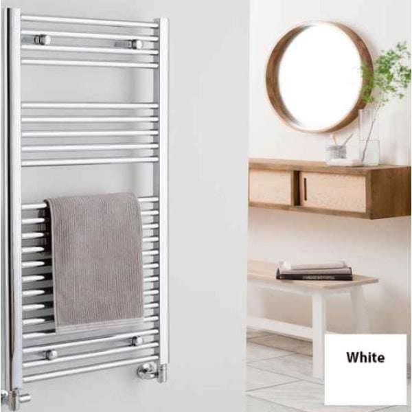Vogue Ladder Rails Vogue Focus Straight Towel Rail in White 1500 x 600 / Central Heating