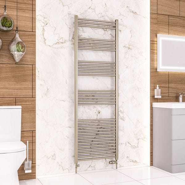 Eastbrook Ladder Rails Eastbrook Wendover Straight Heated Towel Rail in Brushed Brass 1800 x 600 / Electric Only