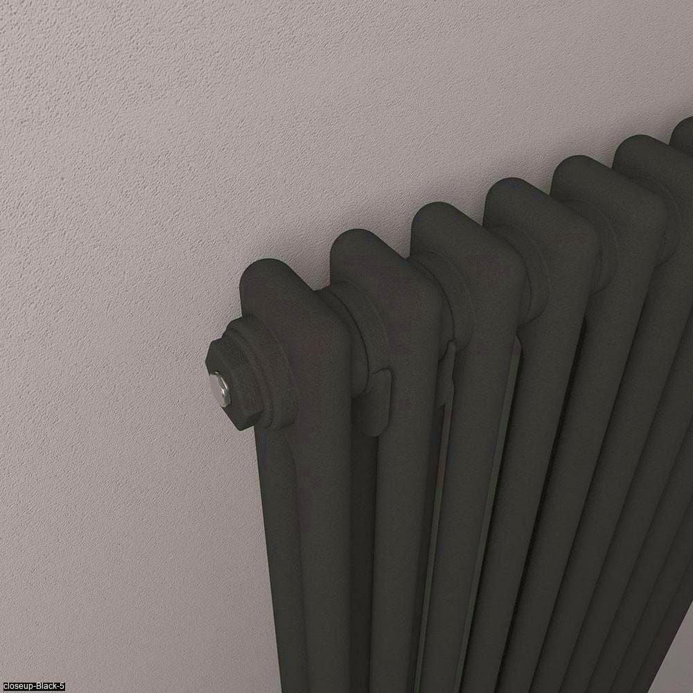Eastbrook Column Radiator Eastbrook Rivassa Traditional 2 Column Radiator in Matt Black