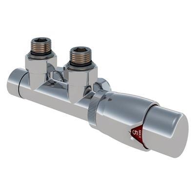Totally Rads Radiator Valves Eastbrook Angled Twin Inlet Thermostatic Radiator Valve 15mm Chrome