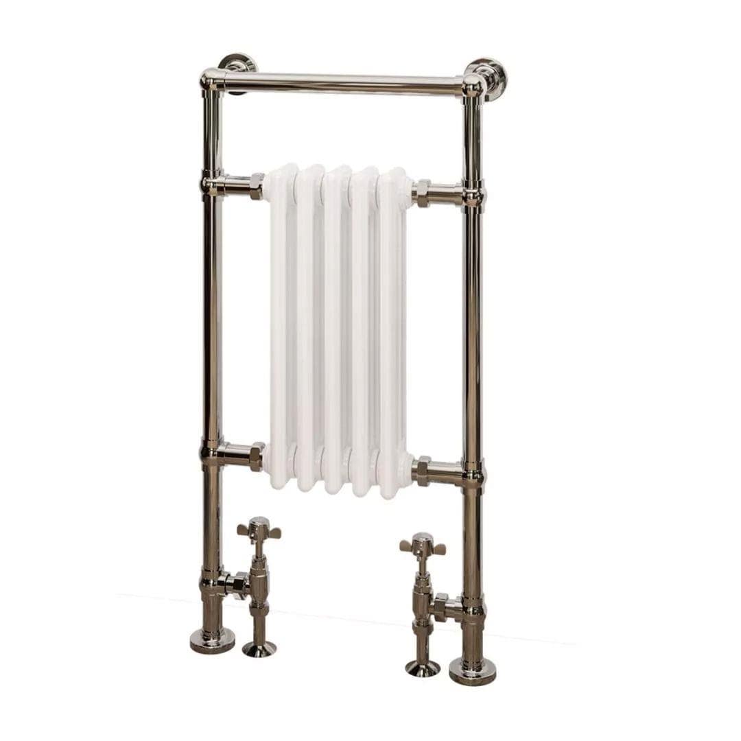 Eastbrook Inset Radiator Eastbrook Avon Straight Vertical Traditional Radiator - 960 x 500mm in Chrome/White