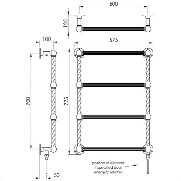 Vogue Traditional Towel Radiators Vogue Colonnade Straight Traditional Towel Radiator in Chrome