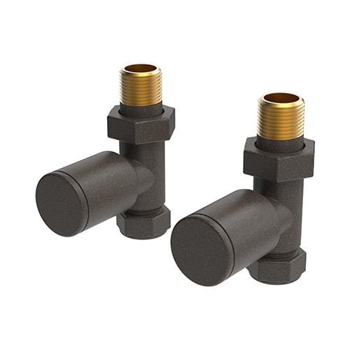 Vogue Radiator Valves Vogue Arne Round Manual Straight Valves - Mocha - VL003 15MMST-ZMC