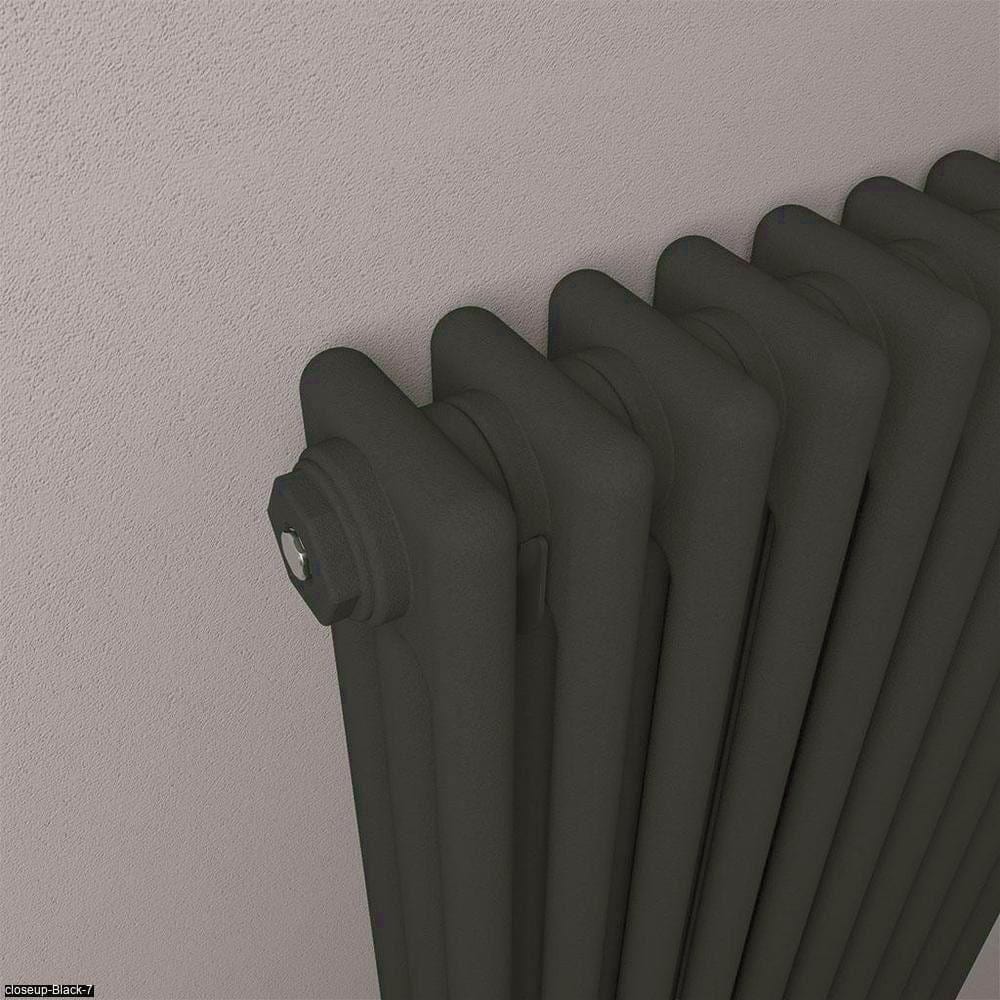 Eastbrook Column Radiator Eastbrook Rivassa Traditional 3 Column Radiator in Matt Black