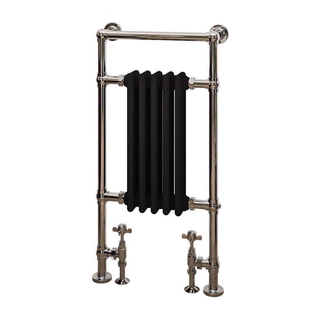 Eastbrook Insert Radiators Eastbrook Avon Straight Vertical Traditional Radiator in Chrome/Matt Black