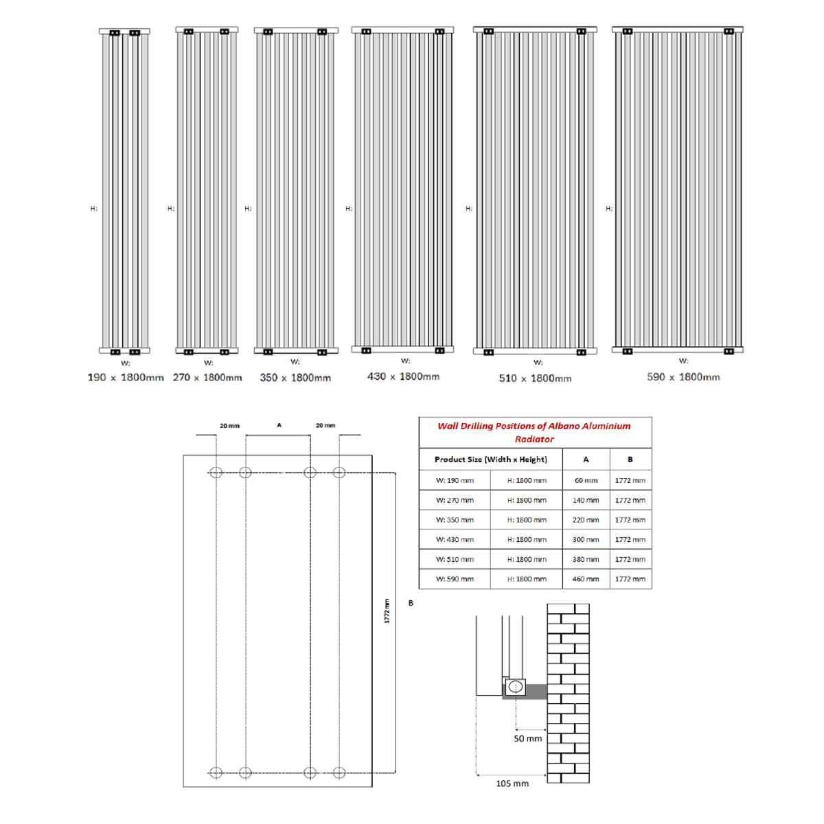 Reina Panel Radiator Reina Albano Central Heating Vertical Designer Radiator