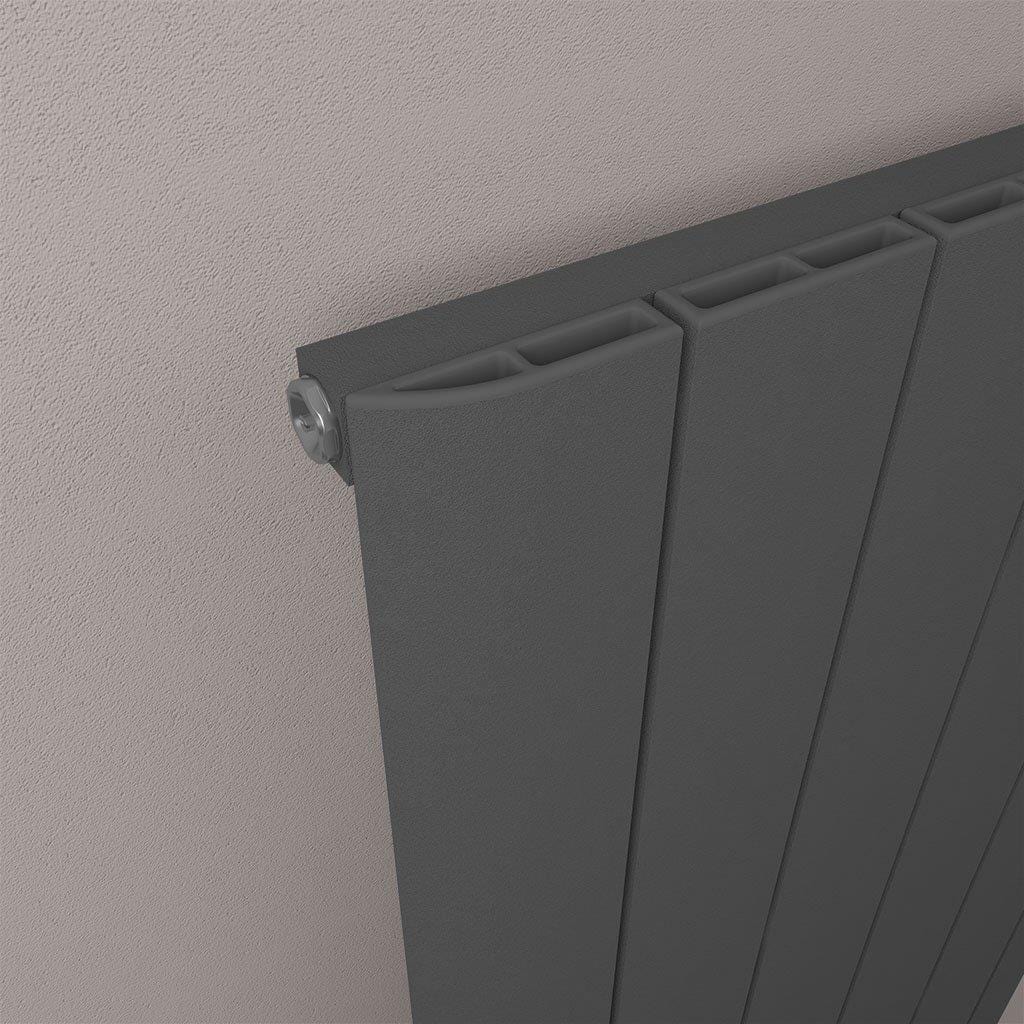 Eastbrook Vertical Panel Radiators Eastbrook Peretti Straight Vertical Aluminium Radiator in Matt Anthracite