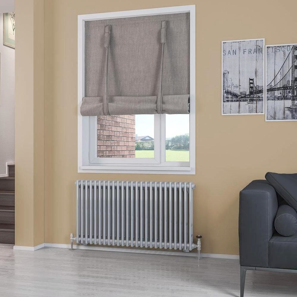 Eastbrook Column Radiator Eastbrook Rivassa Traditional 2 Column Radiator in Chrome Effect 600 x 1148 / Dual Fuel