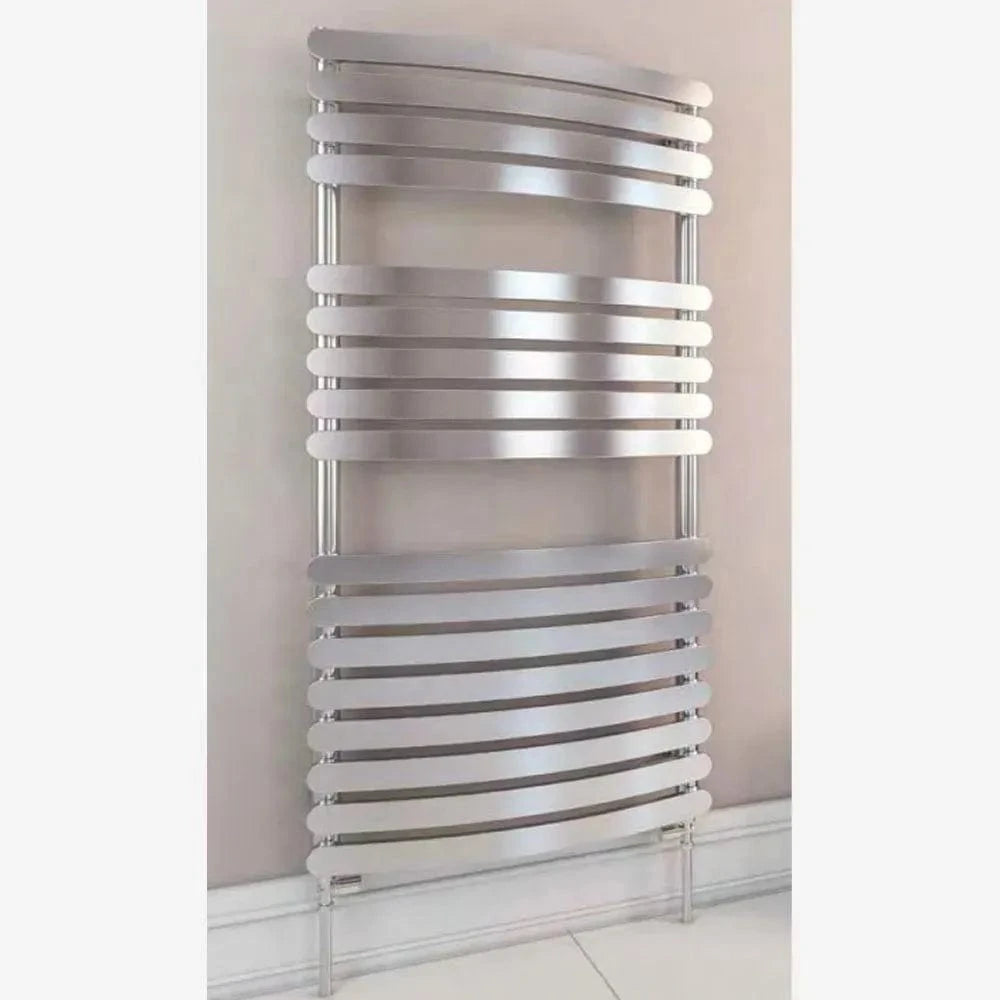Eastbrook Designer Towel Radiators Eastbrook Staverton Tube on Tube Curved Vertical Heated Towel Rail in Chrome