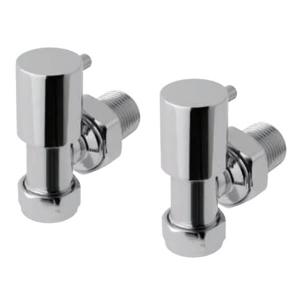Totally Rads Eastbrook Minimalist Angled Manual Radiator Valves Pair - Chrome - 41.3004