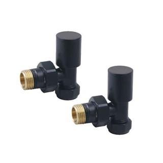 Totally Rads Radiator Valves Redroom Angled Manual Round Radiator Valves (Pair) Black