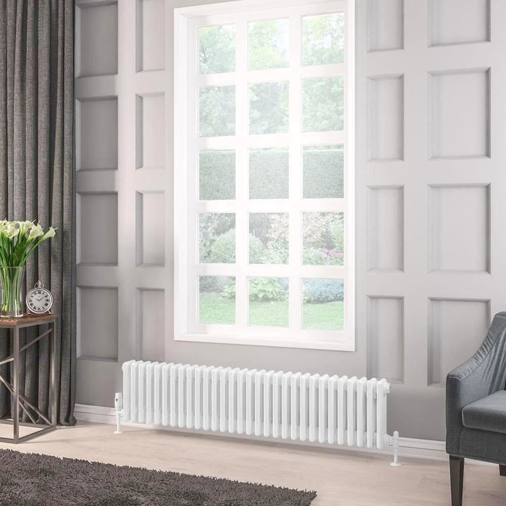 Eastbrook Column Radiator Eastbrook Rivassa Traditional 3 Column Radiator in White 300 x 1373 / Electric Only