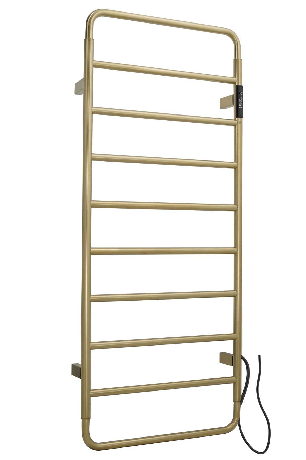 JTP Designer Towel Radiators JTP AERO Designer Vertical Heated Towel Rail - Electric Only 1130 x 475 / Brushed Brass