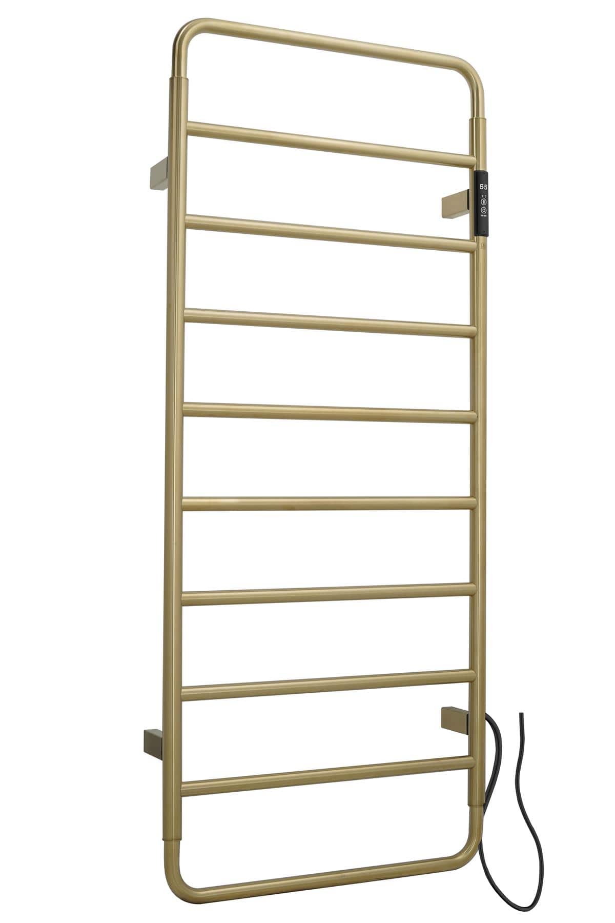 JTP Designer Towel Radiator JTP AERO Designer Vertical Heated Towel Rail - Electric Only 1130 x 475 / Brushed Brass