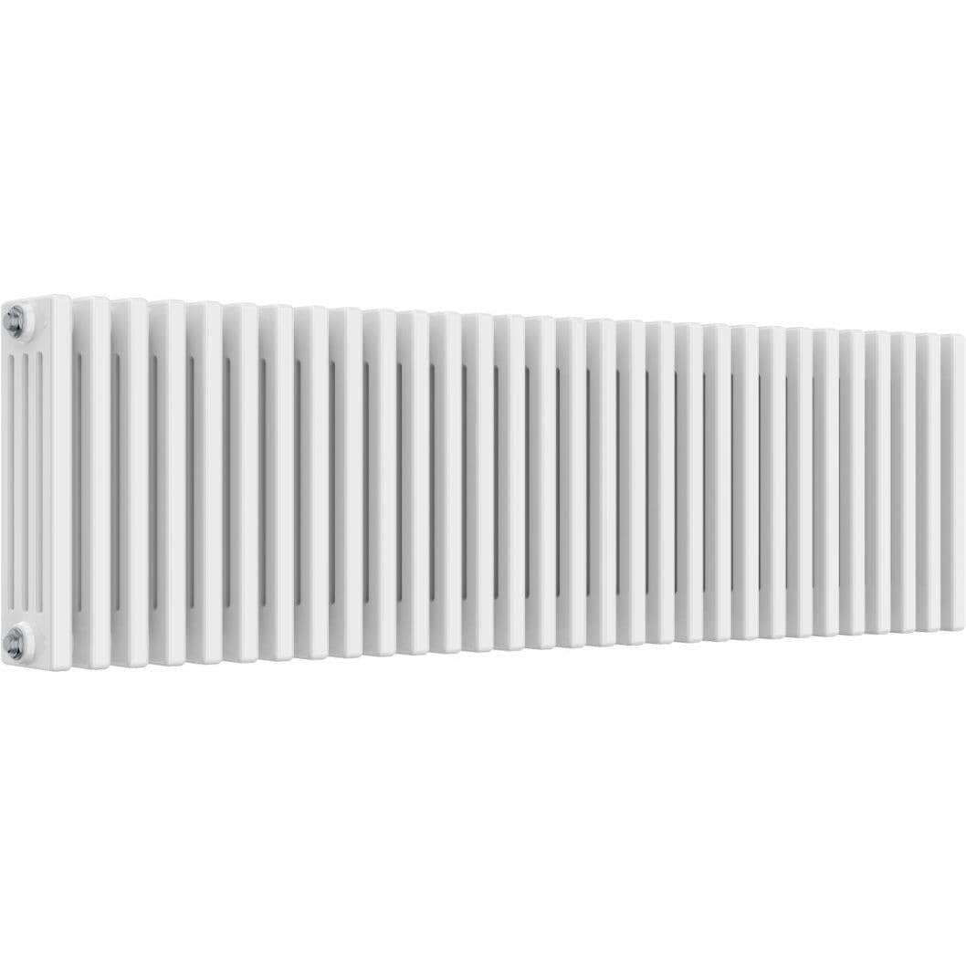 Aquarius Bathrooms Column Radiator Aquarius Foundry Horizontal 4 Column Radiator in White 400mm x 1370mm