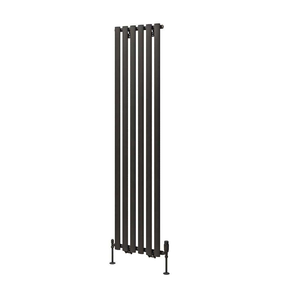 Eastbrook Panel Radiators Eastbrook Tunstall Straight Vertical Designer Radiator in Matt Anthracite