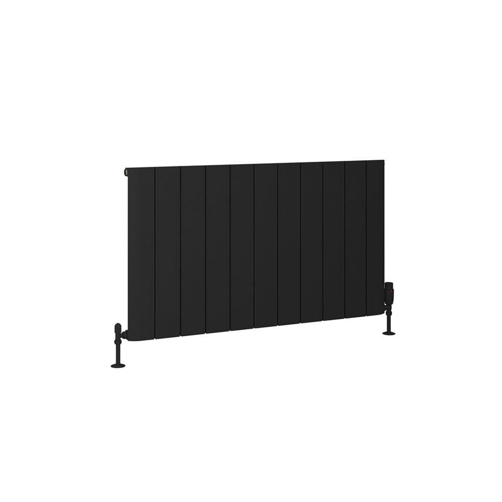 Eastbrook Panel Radiators Eastbrook Peretti Straight Horizontal Aluminum Radiator in Matt Black