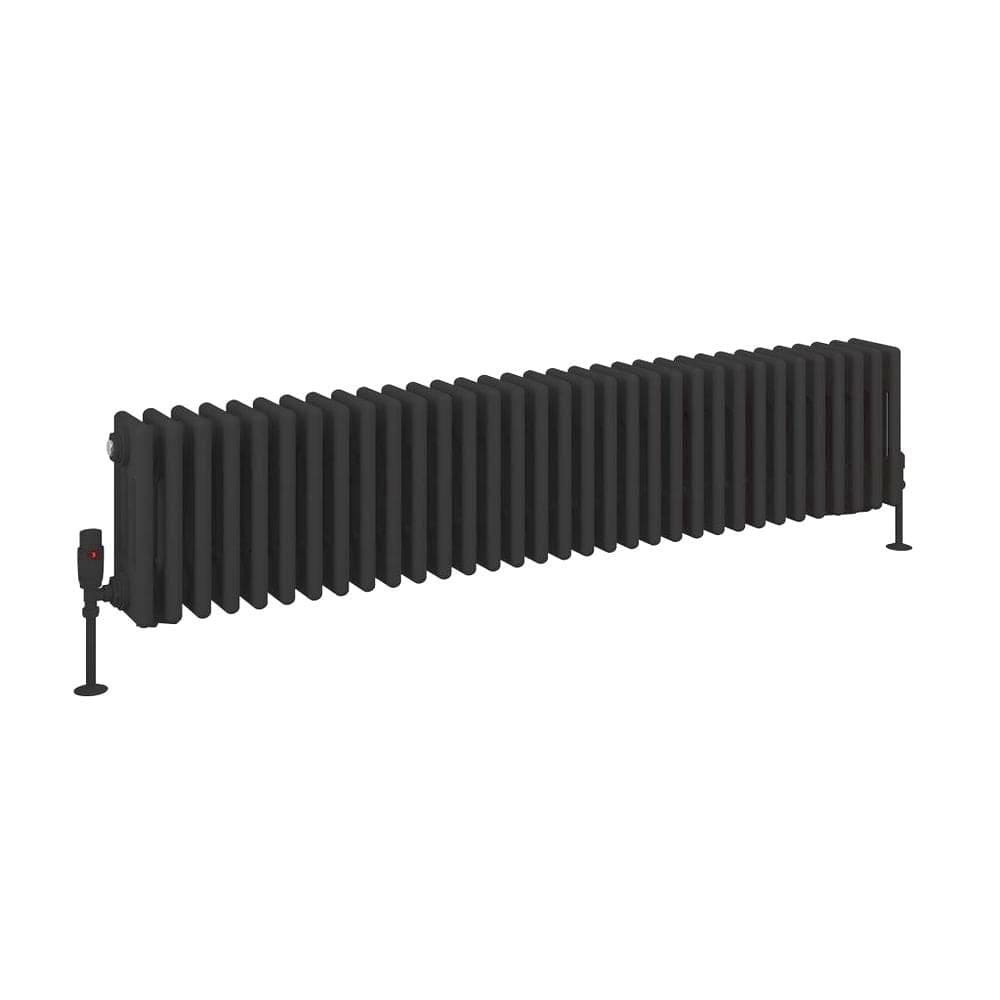 Eastbrook Column Radiator Eastbrook Rivassa Traditional 4 Column Radiator in Matt Black