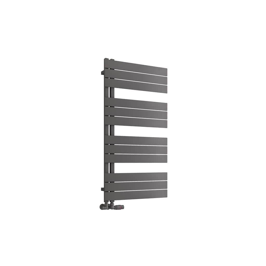 Eastbrook Designer Towel Radiator Eastbrook Helmsley Straight Vertical Designer Towel Rail in Matt Anthracite 1150 x 600 / Dual Fuel