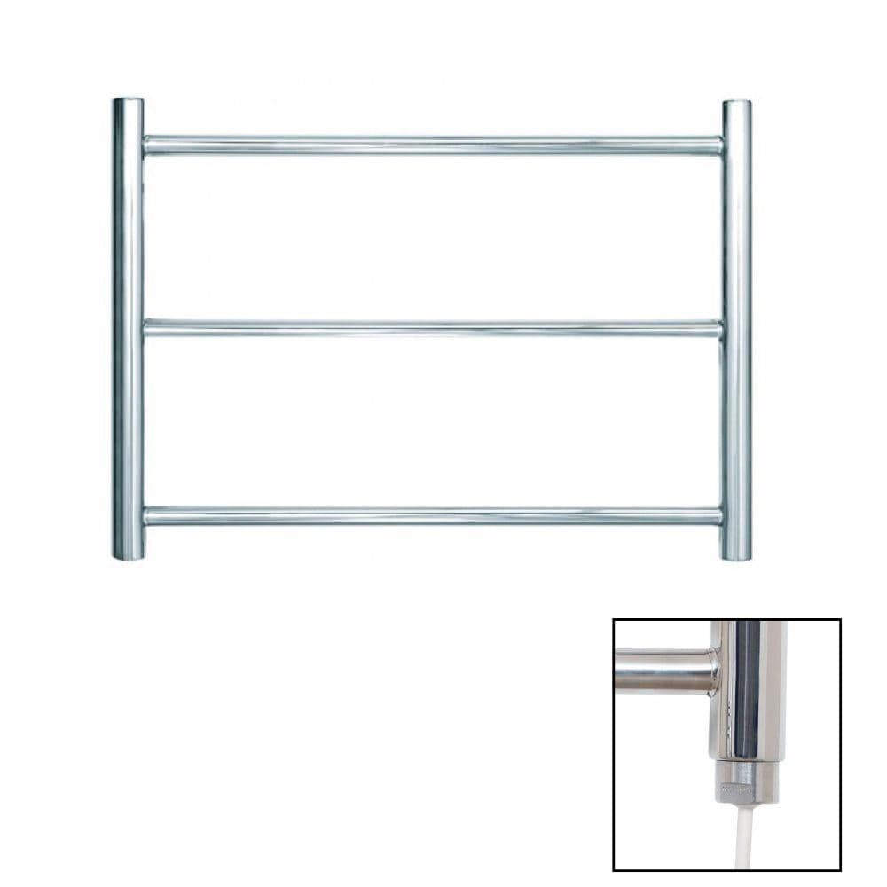 JIS Ladder Rail JIS Sussex Cinder Horizontal Stainless Steel Heated Towel Rail Electric Only / Polished Chrome