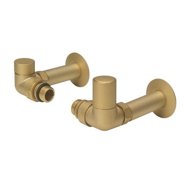 Totally Rads Radiator Valves Crosswater MPRO Corner Radiator Valves Brushed Brass
