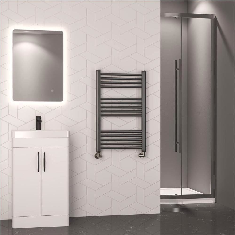 Eastbrook Ladder Rail Eastbrook Wendover Straight Heated Towel Rail in Brushed Gunmetal 800 x 500mm / Dual Fuel