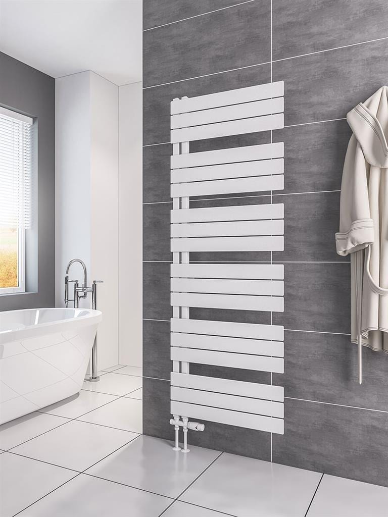 Eastbrook Designer Towel Radiators Eastbrook Helmsley Straight Vertical Designer Towel Rail in Matt White