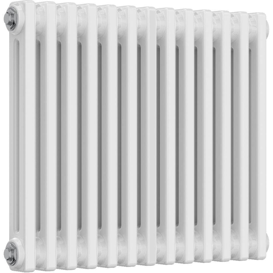 Aquarius Bathrooms Column Radiator Aquarius Foundry Horizontal 2 Column Radiator in White 500mm x 605mm