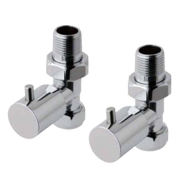 Totally Rads Eastbrook Minimalist Straight Manual Radiator Valves Pair - Chrome - 41.3005